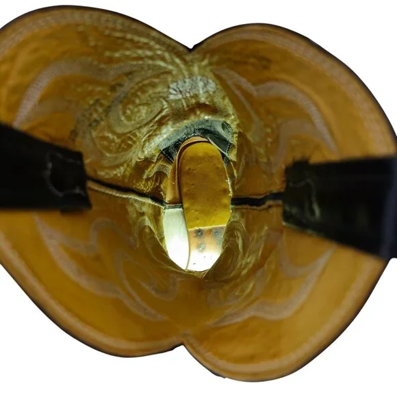 Vintage Nocona Exotic Elephant Print Men 9.5D Black Leather Cowboy Western Boots - Picture 12 of 15